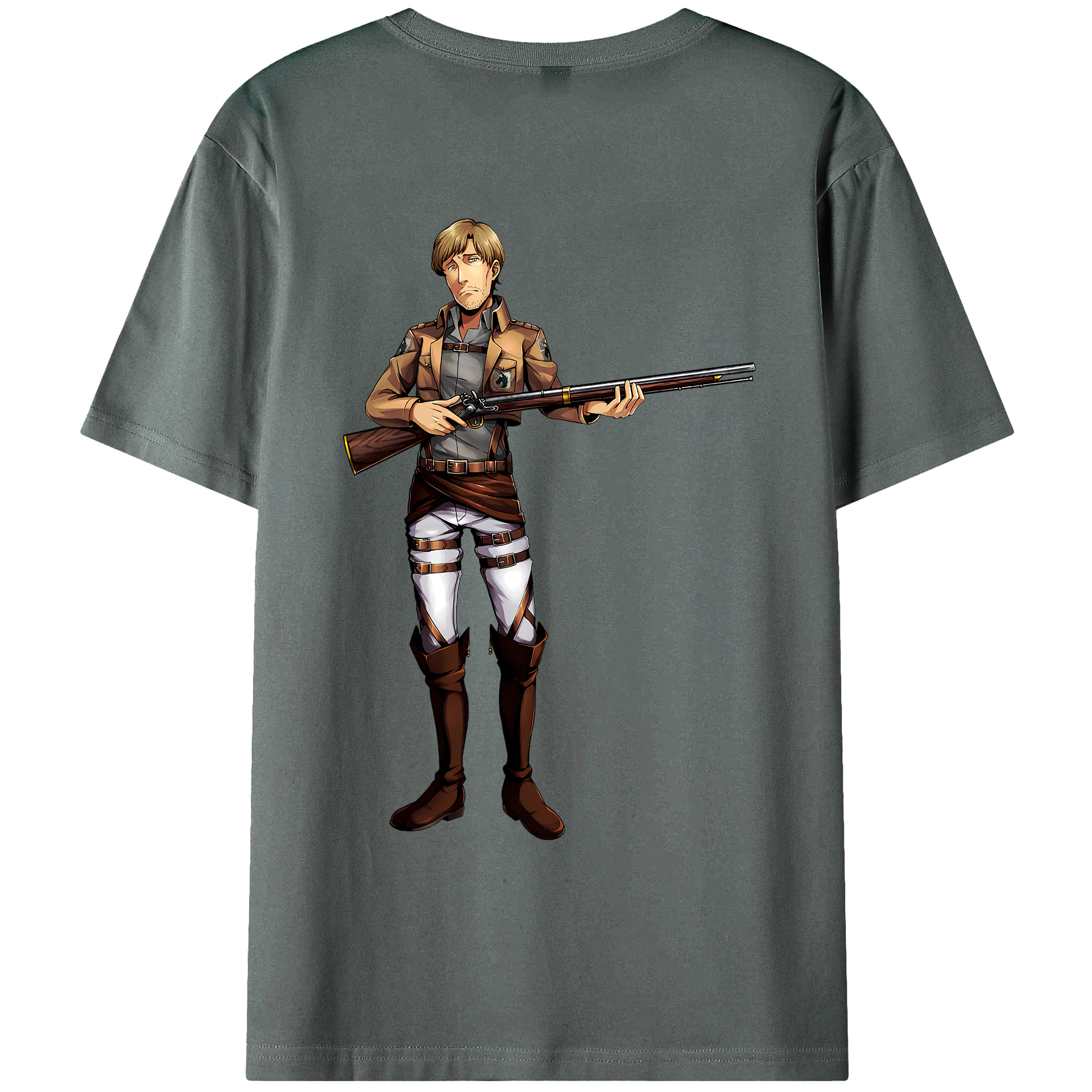 （画像用） 進撃の巨人 Attack on Titan 綿100％ メンズ半袖Tシャツ（バックプリント） 通気性